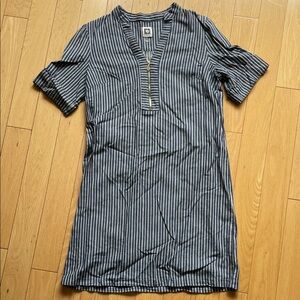 Anne Klein striped dress with gold zipper